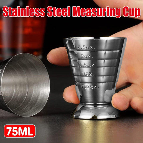 Darrahopens Appliances > Kitchen Appliances > Speciality Appliances 75ml Stainless Steel Bartending Measuring Cup Multifunctional Cocktail Jigger