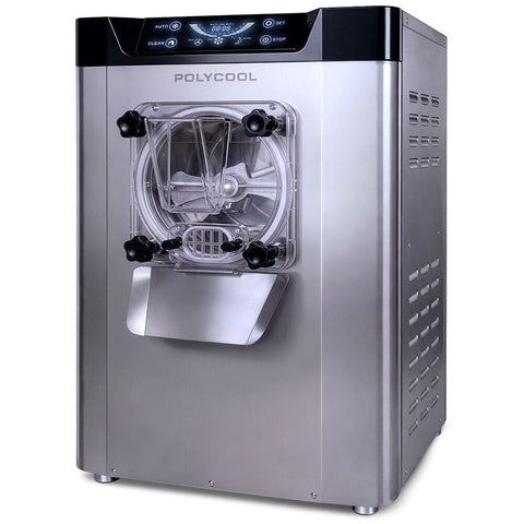 Darrahopens Appliances > Kitchen Appliances > Speciality Appliances POLYCOOL Commercial 4L Benchtop Hard Ice Cream and Gelato Machine, 16L/hr output, 1400W, Stainless Steel, Digital Control Panel