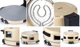 Darrahopens Appliances > Kitchen Appliances > Speciality Appliances RAF Electric Pizza Maker with Non-Stick Baking Pan, 2200W Countertop Pizza Oven for Home Kitchen, Adjustable Temperature and Timer, Even Heating, Easy to Clean, Multi-Purpose Griddle for Pizza and More (White) In Australia - Darrahopens