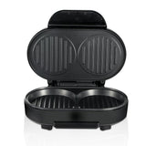 Darrahopens Appliances > Kitchen Appliances > Speciality Appliances RAF R.253 Household Hamburger Maker with Dual Non-Stick Cooking Plates, 1000W Even Heating, Opens Flat for Eggs and Patties, Compact Countertop Breakfast Sandwich Machine for Home Kitchens (Black) In Australia - Darrahopens