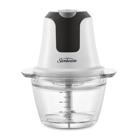 Darrahopens Appliances > Kitchen Appliances > Speciality Appliances Sunbeam Mini Glass MultiChopper Food Processor - White