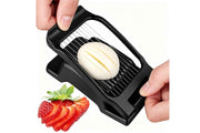 Darrahopens Appliances > Kitchen Appliances > Toasters & Grills Aluminum Alloy Egg Slicer for Hard Boiled Eggs Strawberry Slicer for Salad-Black
