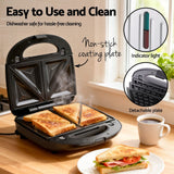 Darrahopens Appliances > Kitchen Appliances > Toasters & Grills Devanti 3-in-1 Sandwich Press Waffle Maker Panini Press Grill 850W