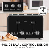 Darrahopens Appliances > Kitchen Appliances > Toasters & Grills Pronti Silver Noir Collection 4 Slice Toaster with Dual Controls