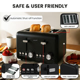 Darrahopens Appliances > Kitchen Appliances > Toasters & Grills Pronti Silver Noir Collection 4 Slice Toaster with Dual Controls