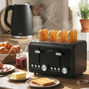 Darrahopens Appliances > Kitchen Appliances > Toasters & Grills Pronti Silver Noir Collection 4 Slice Toaster with Dual Controls