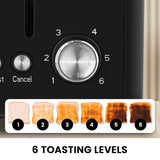 Darrahopens Appliances > Kitchen Appliances > Toasters & Grills Pronti Silver Noir Collection 4 Slice Toaster with Dual Controls