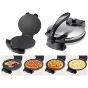 Darrahopens Appliances > Kitchen Appliances > Toasters & Grills Versatile Electric Crepe Maker and Pancake Machine with Non-Stick Heating Plates, Stainless Steel Body, and Adjustable Temperature Control for Home Kitchen Cooking of Pizzas, Tortillas, and More (Silver) In Australia - Darrahopens