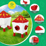 Darrahopens Appliances > Kitchen Appliances > Water Dispensers CARLA HOME Chicken Feeder Waterer Set, Automatic Gravity Dispenser with 8KG Food & 8L Water Capacity, 4 Ports & Cups, Clean Poultry Feeding for Coop, Duck, Quail, Hen