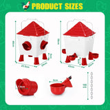 Darrahopens Appliances > Kitchen Appliances > Water Dispensers CARLA HOME Chicken Feeder Waterer Set, Automatic Gravity Dispenser with 8KG Food & 8L Water Capacity, 4 Ports & Cups, Clean Poultry Feeding for Coop, Duck, Quail, Hen