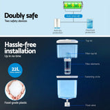 Darrahopens Appliances > Kitchen Appliances > Water Dispensers Devanti Water Cooler Dispenser Bench Top 22L w/2 Filter