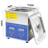 Darrahopens Appliances > Other Cleaning Appliances > Jewellery Cleaners 2L Ultrasonic Cleaner Lab-Grade Stainless Steel Ultrasonic Cleaning Machine Digital Heating Timer and Basket for Home and Commercial Jewellery Eyeglass
