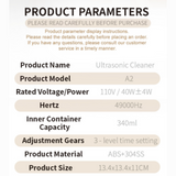 Darrahopens Appliances > Other Cleaning Appliances > Jewellery Cleaners Muti-Functional Portable UV-C Ultrasonic Cleaner (49KHz) - 3 Time Modes for Deep cleaning and Sterilization, 340ml Stainless Steel Tank