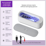 Darrahopens Appliances > Other Cleaning Appliances > Jewellery Cleaners Portable Sonic Vibration Jewellery & Glasses Cleaner Machine - Rechargeable High Frequency Washing Box with UV Light for Watches, Makeup Brushes & Dentures (White)