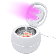 Darrahopens Appliances > Other Cleaning Appliances > Jewellery Cleaners Ultrasonic UV Cleaner Portable 42khz Dual Mode Cleaner 180-220ml with Chamber and Timer for Dentures Aligner Retainer Dental and Jewellery Cleaning Machine