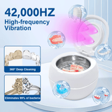 Darrahopens Appliances > Other Cleaning Appliances > Jewellery Cleaners Ultrasonic UV Cleaner Portable 42khz Dual Mode Cleaner 180-220ml with Chamber and Timer for Dentures Aligner Retainer Dental and Jewellery Cleaning Machine