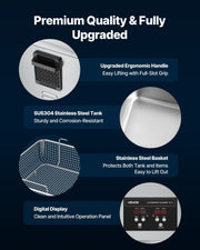 Darrahopens Appliances > Other Cleaning Appliances > Jewellery Cleaners VEVOR 15L Ultrasonic Cleaner, Professional Ultrasonic Cleaner Machine with Cleaning Basket & Digital Display, 240W Stainless Steel 40kHz Industrial Cleaning Machine for Parts, Carburetors, Instruments