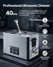 Darrahopens Appliances > Other Cleaning Appliances > Jewellery Cleaners VEVOR 30L Ultrasonic Cleaner, Professional Ultrasonic Cleaner Machine with Cleaning Basket & Digital Display, 480W Stainless Steel 40kHz Industrial Cleaning Machine for Parts, Carburetors, Instruments