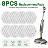 Darrahopens Appliances > Other Cleaning Appliances > Steam cleaners Style 4 Shark Steam Dual-Head Mop Replacement Pads 8 Pack - 7.5 Inch Reusable Round Microfiber Scrubbing Pads Compatible with Shark S7000, S7201, S8001, S8201, S7001, S7000AMZ, S7001TGT, S7005, S7020