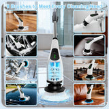 Darrahopens Appliances > Other Cleaning Appliances > Steam cleaners Wireless Electric Cleaning Brush with 8 Replaceable Heads – Adjustable Extendable Handle for Bathroom, Kitchen, Tiles & Car (White)