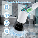 Darrahopens Appliances > Other Cleaning Appliances > Steam cleaners Wireless Electric Cleaning Brush with 8 Replaceable Heads – Adjustable Extendable Handle for Bathroom, Kitchen, Tiles & Car (White)
