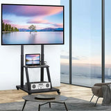 Darrahopens Appliances > TV > TVs & Accessories 100" Heavy Duty Floor TV Stand TV Cart Trolley Height Adjustable Mount Bracket