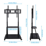 Darrahopens Appliances > TV > TVs & Accessories 100" Heavy Duty Floor TV Stand TV Cart Trolley Height Adjustable Mount Bracket