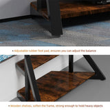 Darrahopens Appliances > TV > TVs & Accessories 2 Tiers Rustic Wood Shelves Heavy Duty Universal Tv Floor Stand For 32-75 Inches