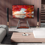 Darrahopens Appliances > TV > TVs & Accessories 2 Tiers Rustic Wood Shelves Heavy Duty Universal Tv Floor Stand For 32-75 Inches