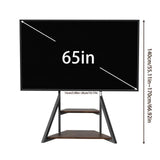Darrahopens Appliances > TV > TVs & Accessories 2 Tiers Rustic Wood Shelves Heavy Duty Universal Tv Floor Stand For 32-75 Inches