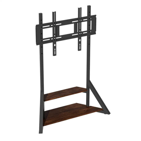 Darrahopens Appliances > TV > TVs & Accessories 2 Tiers Rustic Wood Shelves Heavy Duty Universal Tv Floor Stand For 32-75 Inches