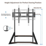 Darrahopens Appliances > TV > TVs & Accessories 2 Tiers Rustic Wood Shelves Heavy Duty Universal Tv Floor Stand For 32-75 Inches