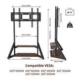 Darrahopens Appliances > TV > TVs & Accessories 2 Tiers Rustic Wood Shelves Heavy Duty Universal Tv Floor Stand For 32-75 Inches