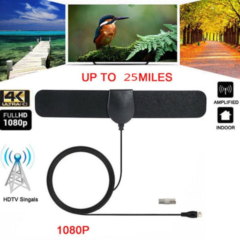 Darrahopens Appliances > TV > TVs & Accessories 25 Mile Range Antenna TV Digital HD 4K Antenna Digital Indoor HD Black one size