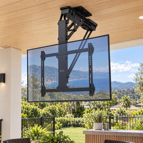 Darrahopens Appliances > TV > TVs & Accessories Artiss Motorised Ceiling TV Mount 32-75 Inch Flip Down Smart Remote VESA 600x400 In Australia - Darrahopens