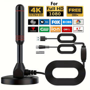 Darrahopens Appliances > TV > TVs & Accessories Digital HDTV Antenna with 5M Cable & Signal Booster for 4K High Gain 37dBi Reception - 360° Omnidirectional Indoor/Outdoor Antenna Compatible with DVB-T/T2, ATSC, ISDB-T
