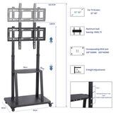 Darrahopens Appliances > TV > TVs & Accessories Floor Tv Mount Stand Bracket Rolling For 32"-80" Screens Vesa 600X400 Hold 65Kg