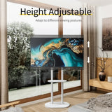 Darrahopens Appliances > TV > TVs & Accessories Minimalist Marble Textured Floor Tv Stand 40"-75" Strong Steel Tv Bracket Stable