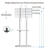 Darrahopens Appliances > TV > TVs & Accessories Minimalist Marble Textured Floor Tv Stand 40"-75" Strong Steel Tv Bracket Stable