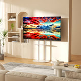 Darrahopens Appliances > TV > TVs & Accessories Minimalist Marble Textured Floor Tv Stand 40"-75" Strong Steel Tv Bracket Stable