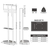 Darrahopens Appliances > TV > TVs & Accessories Minimalist Marble Textured Floor Tv Stand 40"-75" Strong Steel Tv Bracket Stable