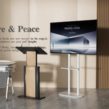 Darrahopens Appliances > TV > TVs & Accessories Minimalist Marble Textured Floor Tv Stand 40"-75" Strong Steel Tv Bracket Stable