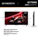 Darrahopens Appliances > TV > TVs & Accessories SKYWORTH 55" MagicSound Google TV, 144Hz UHD QLED+, 2.1.2 Sound, Built-in Subwoofer, Dolby Vision+Atmos, Eyecare TV, Find-my remote, Q7700G