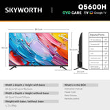 Darrahopens Appliances > TV > TVs & Accessories SKYWORTH Q5600H 40''-QLED+ Smart Google TV, FHD, HDR10 HLG, Find-My Remote, Dolby Audio, Screen Casting, Bezel Less Design, Voice Control In Australia - Darrahopens
