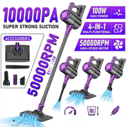 Darrahopens Appliances > Vacuum Cleaners > Stick Vacuums 4-in-1 cordless vacuum cleaner, 50000RPM motor, 10000Pa suction, 180° rotating brush head, dual speed settings, lightweight and convenient./purple In Australia - Darrahopens