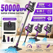 Darrahopens Appliances > Vacuum Cleaners > Stick Vacuums 4-in-1 cordless vacuum cleaner, 50000RPM motor, 10000Pa suction, 180° rotating brush head, dual speed settings, lightweight and convenient./purple In Australia - Darrahopens