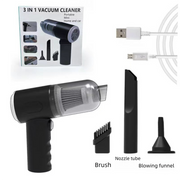 Darrahopens Appliances > Vacuum Cleaners > Stick Vacuums Black 3-in-1 Portable Cordless Mini Vacuum Cleaner Handheld Air Duster & Blower USB Rechargeable Kit for Car Interior Home Office Keyboard Pet Hair
