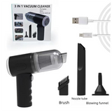 Darrahopens Appliances > Vacuum Cleaners > Stick Vacuums Black 3-in-1 Portable Cordless Mini Vacuum Cleaner Handheld Air Duster & Blower USB Rechargeable Kit for Car Interior Home Office Keyboard Pet Hair