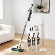 Darrahopens Appliances > Vacuum Cleaners > Vacuum Cleaner Accessories Devanti Cordless Vacuum Cleaner with Auto-Empty Dust Station, 18kPa Powerful Suction 1.05kg Lightweight 40Mins Runtime 3-Speed LED Floor Head Washable HEPA Filter Stick Vacuum, Oat