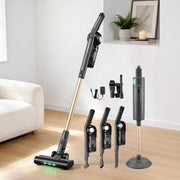 Darrahopens Appliances > Vacuum Cleaners > Vacuum Cleaner Accessories Devanti Cordless Vacuum Cleaner with Auto-Empty Dust Station, 18kPa Powerful Suction 1.05kg Lightweight 40Mins Runtime 3-Speed LED Floor Head Washable HEPA Filter Stick Vacuum, Grey